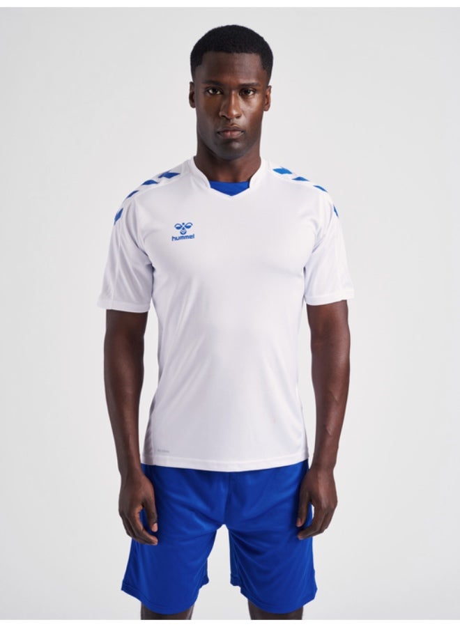 هامل تيشيرت هامل رياضي أبيض بتصميم شيفرون أزرق – كم قصير برقبة دائرية وقصة عادية - Image 3